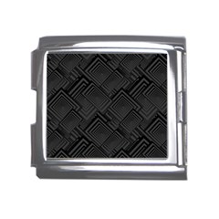 Diagonal Square Black Background Mega Link Italian Charm (18mm) by Apen