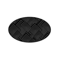 Diagonal Square Black Background Sticker Oval (10 Pack)