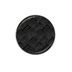 Diagonal Square Black Background Hat Clip Ball Marker Front