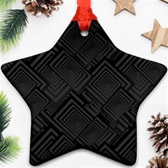 Diagonal Square Black Background Star Ornament (two Sides) by Apen