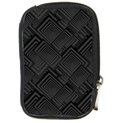 Diagonal Square Black Background Compact Camera Leather Case