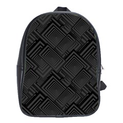 Diagonal Square Black Background School Bag (large) by Apen