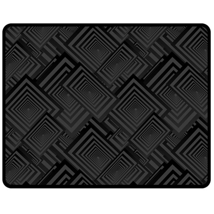 Diagonal Square Black Background Fleece Blanket (Medium)