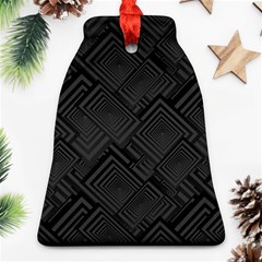 Diagonal Square Black Background Bell Ornament (two Sides)