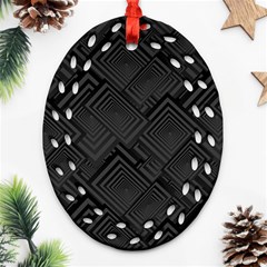 Diagonal Square Black Background Ornament (oval Filigree)