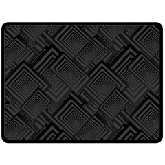 Diagonal Square Black Background Two Sides Fleece Blanket (large)