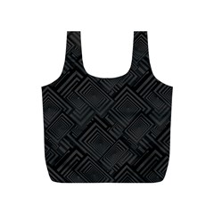 Diagonal Square Black Background Full Print Recycle Bag (s)