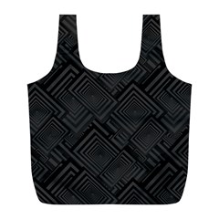 Diagonal Square Black Background Full Print Recycle Bag (l)