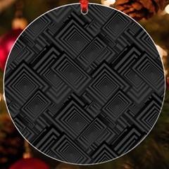 Diagonal Square Black Background Uv Print Acrylic Ornament Round