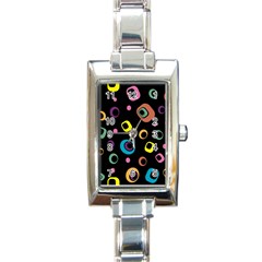 Abstract Background Retro 60s 70s Rectangle Italian Charm Watch by Apen