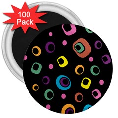 Abstract Background Retro 60s 70s 3  Magnets (100 Pack)