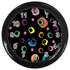 Abstract Background Retro 60s 70s Wall Clock (black)