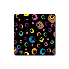 Abstract Background Retro 60s 70s Square Magnet