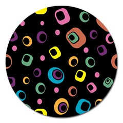 Abstract Background Retro 60s 70s Magnet 5  (round)