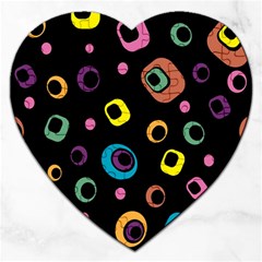 Abstract Background Retro 60s 70s Jigsaw Puzzle (heart)