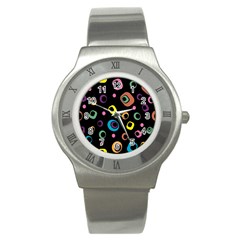 Abstract Background Retro 60s 70s Stainless Steel Watch