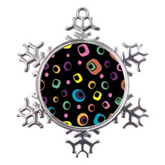 Abstract Background Retro 60s 70s Metal Large Snowflake Ornament