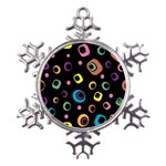 Abstract Background Retro 60s 70s Metal Large Snowflake Ornament Front