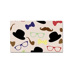 Moustache Hat Bowler Bowler Hat Sticker Rectangular (100 Pack) by Apen