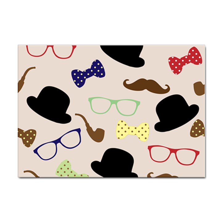 Moustache Hat Bowler Bowler Hat Sticker A4 (10 pack)