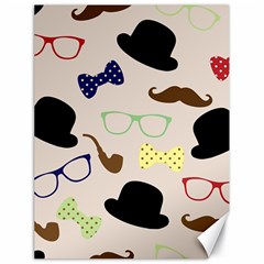 Moustache Hat Bowler Bowler Hat Canvas 18  X 24  by Apen