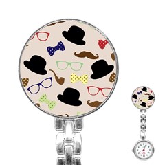 Moustache Hat Bowler Bowler Hat Stainless Steel Nurses Watch by Apen