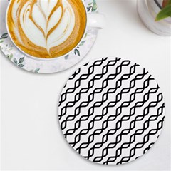 Diagonal Stripe Pattern Uv Print Round Tile Coaster by Apen