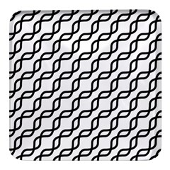 Diagonal Stripe Pattern Square Glass Fridge Magnet (4 Pack) by Apen