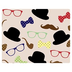 Moustache Hat Bowler Bowler Hat Premium Plush Fleece Blanket (medium) by Apen