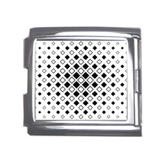 Square Diagonal Pattern Monochrome Mega Link Italian Charm (18mm) by Apen