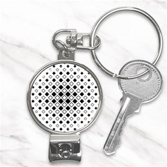 Square Diagonal Pattern Monochrome Nail Clippers Key Chain by Apen