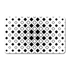 Square Diagonal Pattern Monochrome Magnet (rectangular) by Apen