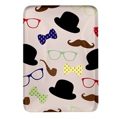 Moustache Hat Bowler Bowler Hat Rectangular Glass Fridge Magnet (4 Pack) by Apen