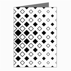 Square Diagonal Pattern Monochrome Greeting Cards (pkg Of 8) by Apen