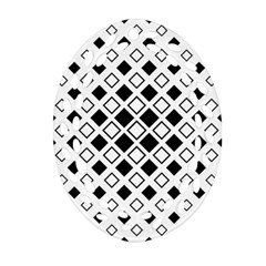 Square Diagonal Pattern Monochrome Ornament (oval Filigree) by Apen