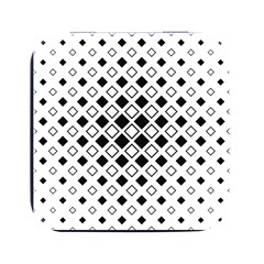 Square Diagonal Pattern Monochrome Square Metal Box (black) by Apen