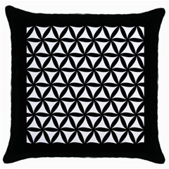 Pattern Floral Repeating Throw Pillow Case (black) by Apen