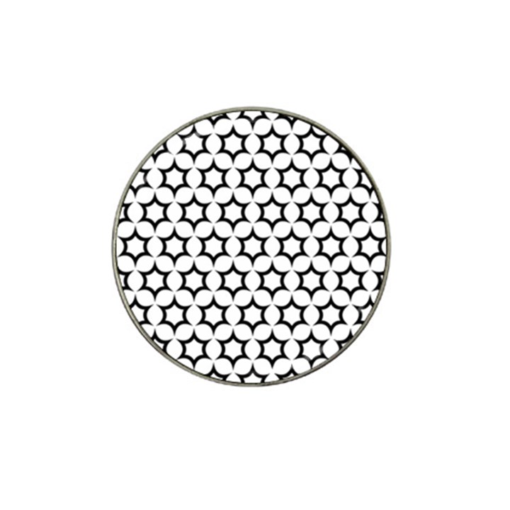 Pattern Star Repeating Black White Hat Clip Ball Marker (10 pack)