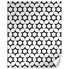 Pattern Star Repeating Black White Canvas 11  X 14 