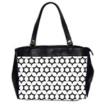 Pattern Star Repeating Black White Oversize Office Handbag (2 Sides) Front