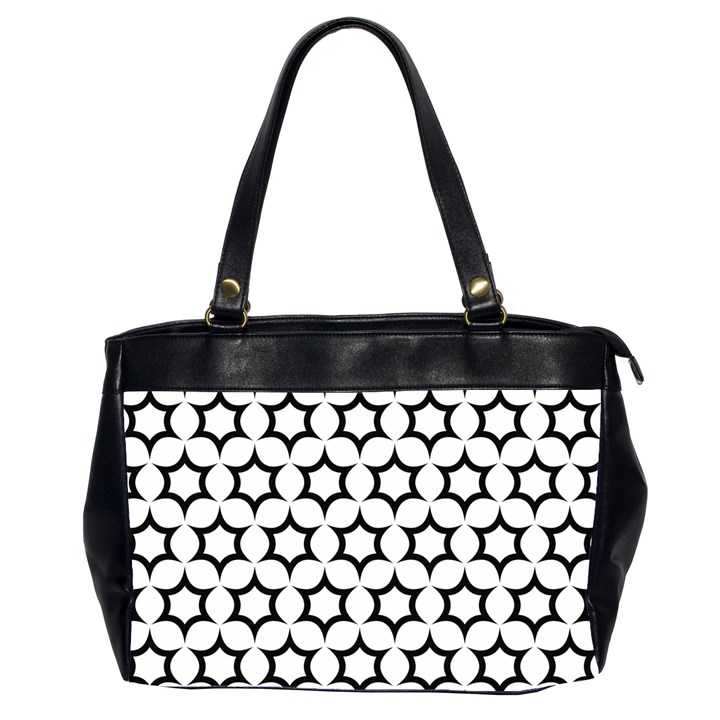 Pattern Star Repeating Black White Oversize Office Handbag (2 Sides)