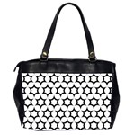 Pattern Star Repeating Black White Oversize Office Handbag (2 Sides) Back