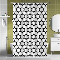 Pattern Star Repeating Black White Shower Curtain 48  x 72  (Small) 