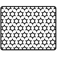 Pattern Star Repeating Black White Two Sides Fleece Blanket (Medium)