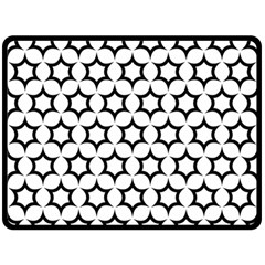 Pattern Star Repeating Black White Two Sides Fleece Blanket (large) by Apen