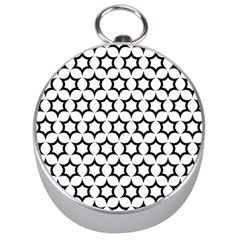 Pattern Star Repeating Black White Silver Compasses by Apen