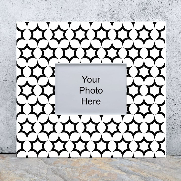 Pattern Star Repeating Black White White Wall Photo Frame 5  x 7 