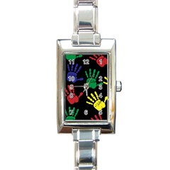 Ellipse Pattern Background Rectangle Italian Charm Watch