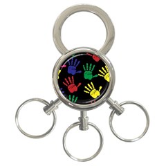 Ellipse Pattern Background 3-ring Key Chain by Apen