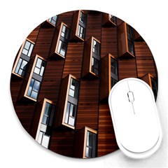 Abstract Architecture Building Business Round Mousepad by Amaryn4rt